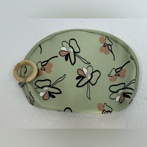 Ipsy Green Floral Cosmetic Bag